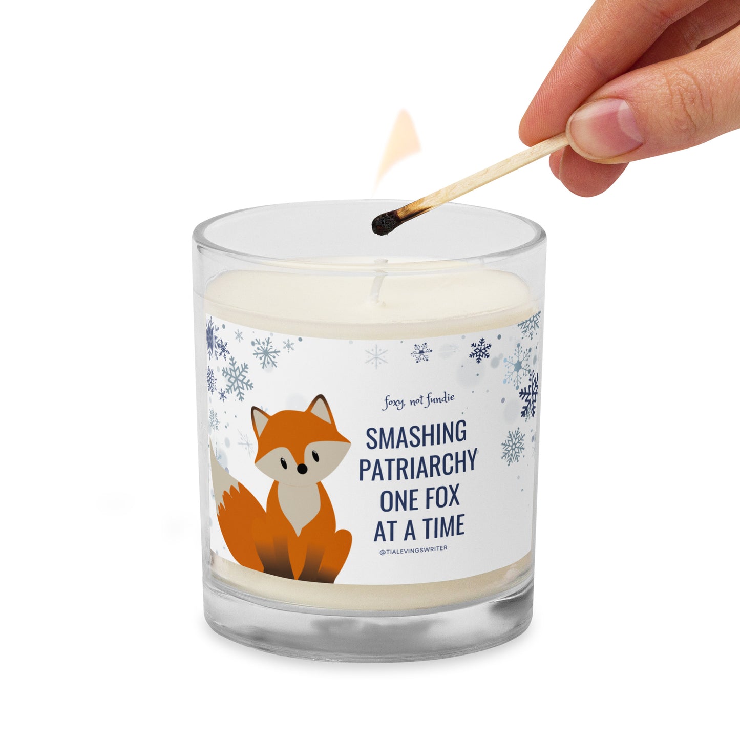 Smashing Patriarchy One Fox At a Time Glass jar soy wax candle