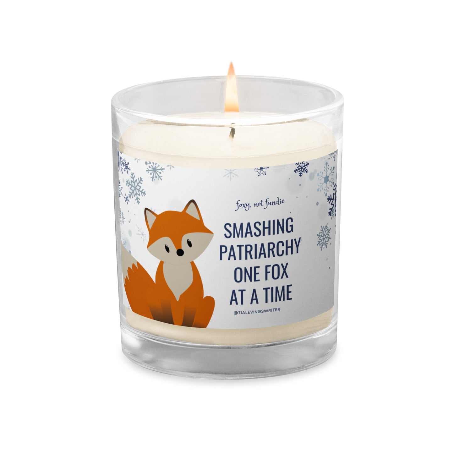 Smashing Patriarchy One Fox At a Time Glass jar soy wax candle